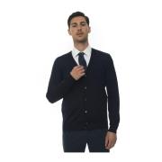 Boss Slim-Fit Ull Cardigan med knappar Blue, Herr