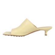 Bottega Veneta Vita Läder Stretch Mule Sandaler White, Dam