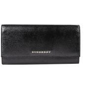 Burberry Elegant Svart Läder Plånbok/Korthållare Black, Dam