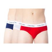 Calvin Klein Mäns 3-Pack Låg Midja Hip Briefs Red, Herr