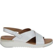 Caprice Vita Läder Platta Sandaler White, Dam