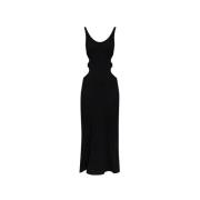 Chloé Elegant Svart Ärmlös Midi Klänning Black, Dam