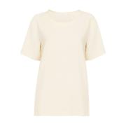 Chloé Kortärmad Twill Linne-Siden Ekologisk T-shirt White, Dam