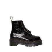 Dr. Martens Svarta Distressed Patent Stövlar Black, Dam