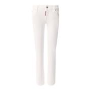 Dsquared2 Slim-Fit Bomull Denim Jeans White, Dam