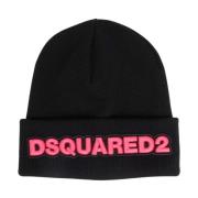 Dsquared2 Stickad Mössa, Håll dig Varm och Elegant Black, Dam