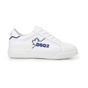 Dsquared2 Vita Sneakers med Pinaforemetal Bredd White, Herr