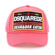 Dsquared2 Logo Patch Baseball Cap Pink, Herr
