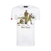 Dsquared2 it Bomull T-Shirt, Tillerkad i Italien White, Herr