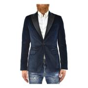 Dsquared2 Blå Bomullsblazer för Män Blue, Herr