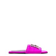 Dsquared2 Premium Läder Quiltade Sandaler med Glamoröst Ornament Pink,...