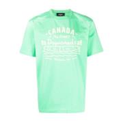 Dsquared2 Limegrön bomullst-shirt för män Green, Herr