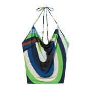 Emilio Pucci Iride Print Halterneck Top Multicolor, Dam