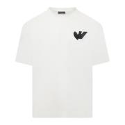 Emporio Armani Broderad Crewneck T-shirt White, Herr