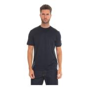 Emporio Armani Logotyp Broderad T-shirt, Normal Passform Blue, Herr