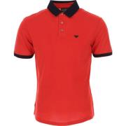 Emporio Armani Röd Polo Tröja Red, Herr