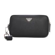 Emporio Armani Pochette med Avtagbar Rem och Topp Dragkedja Black, Her...