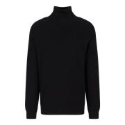 Emporio Armani Turtlenecktröja för övergångssäsongen Black, Herr