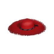 Emporio Armani Röd Hatt med Breda Kantsömmar av Vävd Halm Red, Dam