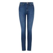 Emporio Armani Modern stil Skinny Fit Jeans med Signatur Logo Blue, Da...