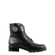 Emporio Armani Läder Snörning och Dragkedja Ankelboots Black, Dam