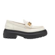 Fendi Eleganta vita läderloafers White, Dam