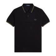 Fred Perry Klassisk bomullspolo med dubbel rand Black, Herr