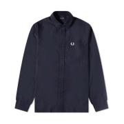 Fred Perry Autentisk Oxford Skjorta Ljus Navy-s Blue, Herr