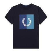 Fred Perry Laurel Wreath Grafisk T-shirt Blue, Herr