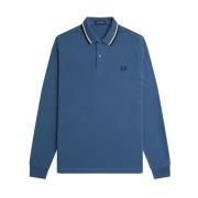 Fred Perry Klassisk långärmad polo med randig kant Blue, Herr