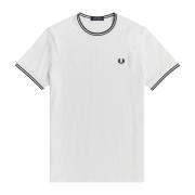 Fred Perry Vit Bomull T-Shirt White, Herr