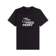 Fred Perry Tryckt t-Skjorta Black, Herr