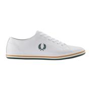 Fred Perry Klassiska lädersneakers med lagerkransbroderi White, Herr