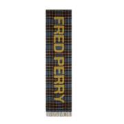 Fred Perry Oversized Tartan Halsduk - Autentisk Grafisk Stil Red, Dam