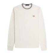 Fred Perry Långärmad T-shirt med dubbel rand Beige, Herr