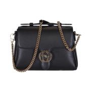 Gucci GG Interlocking Top Handle Shoulder Väska Black, Dam