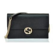 Gucci Logo-Spänne Cross Body-väska Black, Dam