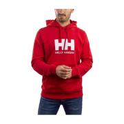 Helly Hansen Hoodie med logotyp Red, Herr