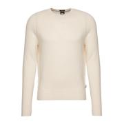 Hugo Boss Regular Fit Ren Cashmere Tröja White, Herr