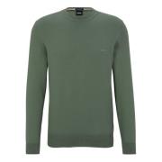 Hugo Boss Round-neck Knitwear Green, Herr