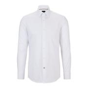 Hugo Boss Slim Fit Bomullspoplin Skjorta med Lätt Strykning White, Her...