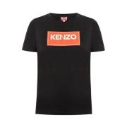 Kenzo Logo Print Bomull T-shirt Black, Dam