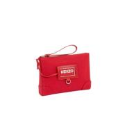 Kenzo Röd väska inspirerad av resor med badgehållare Red, Dam
