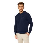 Lacoste Herr Crew Neck Tröja med Micro Logo Blue, Herr