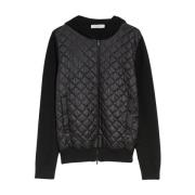 Max Mara Stickad jacka med huva Black, Dam