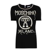 Moschino Rockande Svart T-shirt Black, Dam