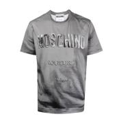 Moschino Logo Print Bomull T-Shirt - Storlek 48 Gray, Herr