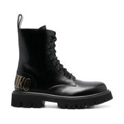 Moschino Logo-Präglade Ankelboots Black, Herr