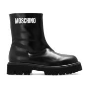 Moschino Läderankelboots Black, Dam