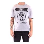 Moschino Bekväm och snygg bomull T-shirt för män Gray, Herr